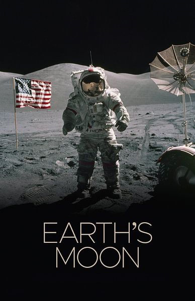 STK205489S-Affiche du système solaire de la lune de la Terre. par Stocktrek Images