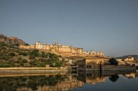 ndia Jaipur Amberfort in Rajasthan. Alte indische Palastarchitektur, Panoramablick von Tjeerd Kruse Miniaturansicht