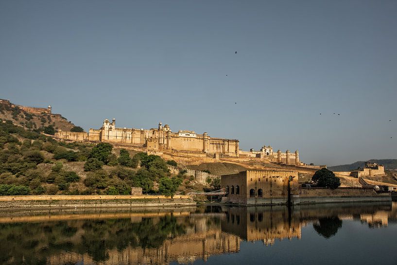 ndia Jaipur Amberfort in Rajasthan. Alte indische Palastarchitektur, Panoramablick von Tjeerd Kruse