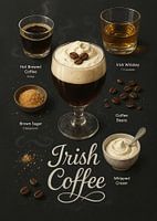 Irish Coffee Poster - Whiskey Espresso Cream Cocktail