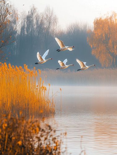 Flug durch den Morgennebel
