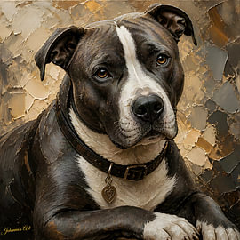 Amerikaanse Staffordshire Bull Terriër van Johannas Art Creations