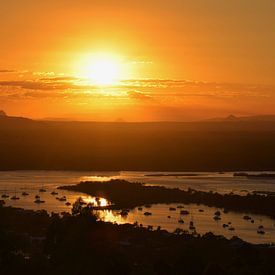 Sunset Over The River by Jurgen Hak