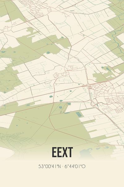 Vintage map of Eext (Drenthe) by Prints of Place