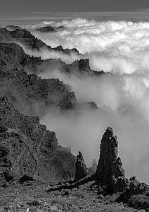 La Palma au-dessus des nuages sur Han van der Staaij