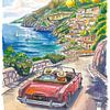 Une décapotable sur la côte amalfitaine – Positano : lumière et mer sur Markus Bleichner