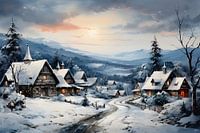 Snowy mountain village