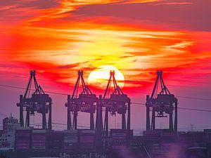 2018-03-02 Sonnenuntergang über dem Hafen