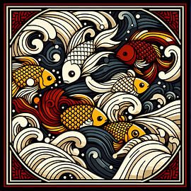 Colourful fish ..thinking of Escher by Tatjana Korneeva