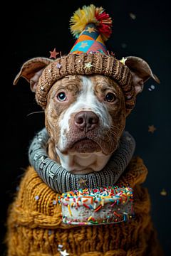 Grappige hond viert verjaardag van Felix Brönnimann