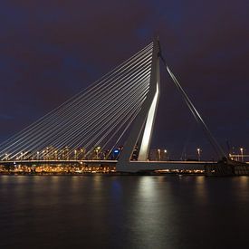Rotterdam Erasmusbrug bij nacht van Perry van Herpen