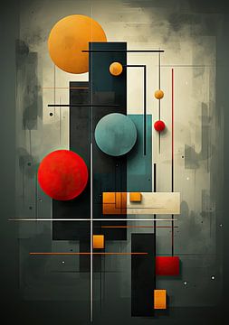 Bauhaus-poster Groen, Geel, Rood van Niklas Maximilian