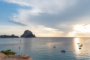 Sonnenuntergang Cala d'hort Ibiza, Es Vedra