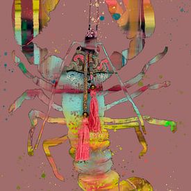 Peinture de homard. Rose foncé. sur Alie Ekkelenkamp