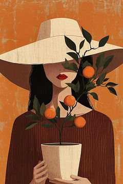 Vrouw met de Citrusboom no.1 van Studio BB