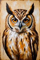 Vintage portrait of an owl