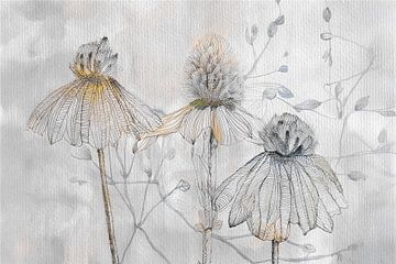 Flowering sunflower, series: Flowers in the border by Studio Pieternel
