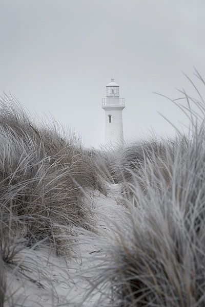 Sea Breeze Enchantment - Leuchtturm-Pracht in Küstenlandschaft von Karina Brouwer