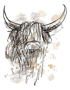 Zähes abstraktes Aquarell eines schottischen Highlanders