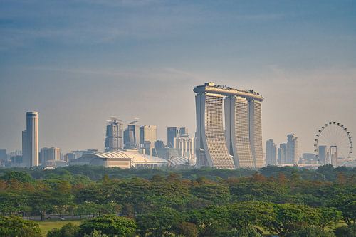 Het Marina Bay Sands Hotel na zonsopgang