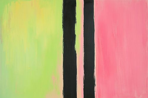 Minimalist painting pink lime