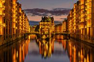 Zonsondergang bij de Speicherstadt, Hamburg van Henk Meijer Photography thumbnail