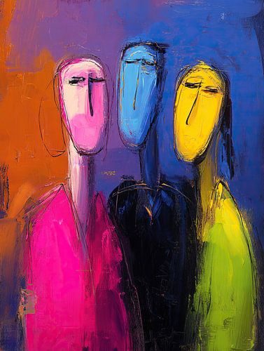 Abstract faces | Colourful Faces by ARTEO Paintings
