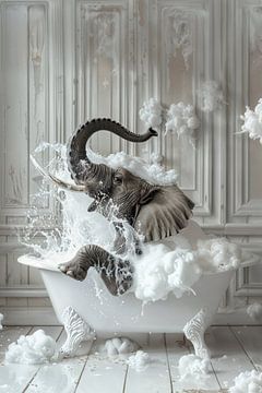 Olifant in bad van Poster Art Shop