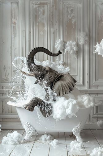 Olifant in bad van Poster Art Shop