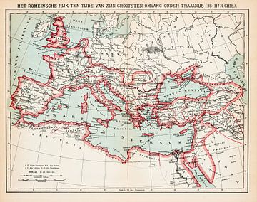 Empire romain (98-117 ap. J.-C.) Carte d'époque sur Studio Wunderkammer