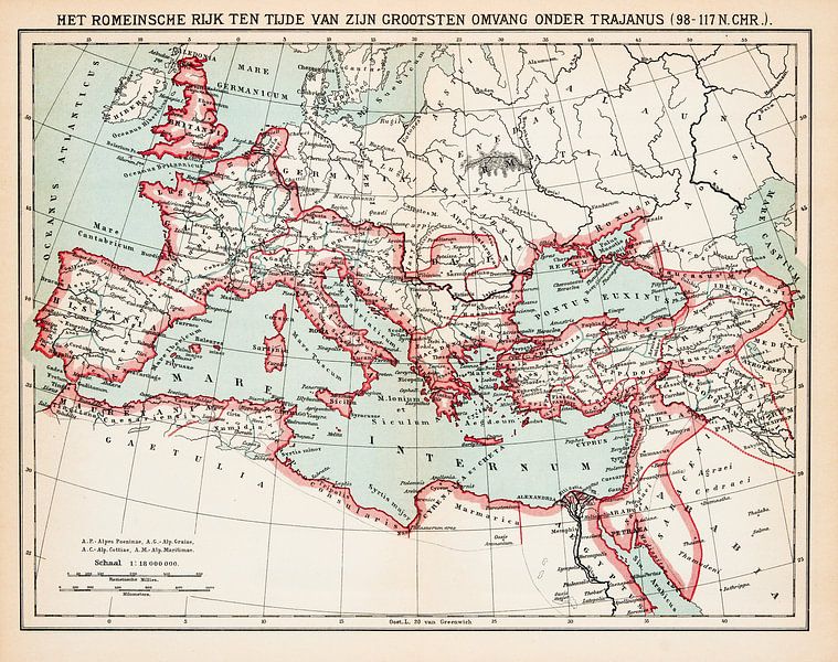 Roman Empire (98-117 AD) Vintage map by Studio Wunderkammer