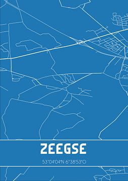 Blauwdruk | Landkaart | Zeegse (Drenthe) van Rezona