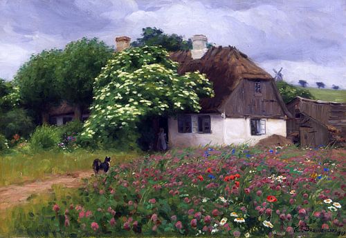 ferme avec prairie fleurie, HANS ANDERSEN BRENDEKILDE, 1909