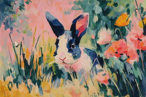 Schattig konijntje in de tuin