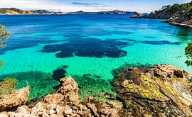 Prachtig uitzicht op baai aan zee in Cala Fornells, Mallorca Spanje, eiland in de Middellandse Zee van Alex Winter