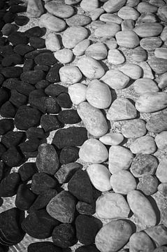 big pebbles underwater in black and white by Michael Moser