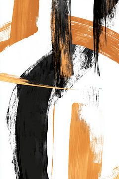 Abstract colour composition in black and gold by Poster Art Shop