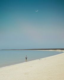 Lonely man on Shell Beach WA by Iris Berents