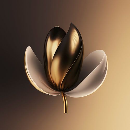 Une tulipe élégante aux couleurs du café. Une série de cinq.