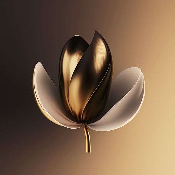 Sleek tulip in coffee colors. A series of 5. by Anne Loos