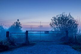 The trouser mill in the early misty morning by Rob Saly