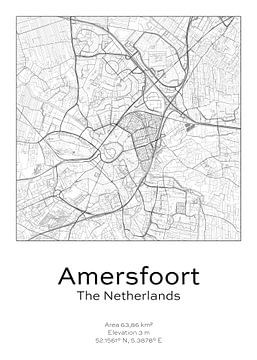 Stads kaart - Nederland - Amersfoort van Ramon van Bedaf