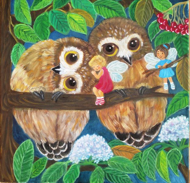 uilen en elfjes by Gloria Gill