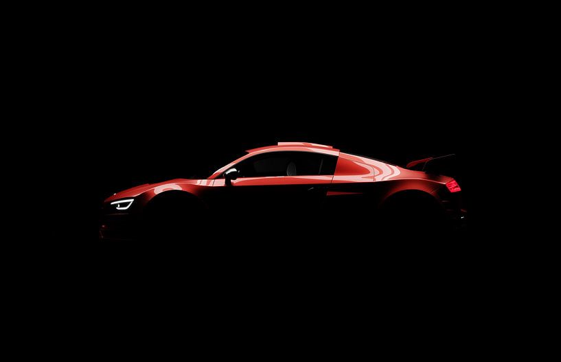 Silhouette de voiture de sport rouge par Andreas Berheide Photography