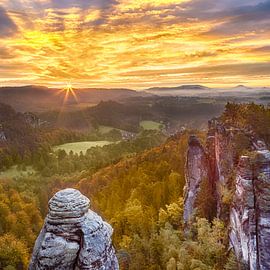 Saxon Switzerland National Park - Ferdinandstein view in the morning
