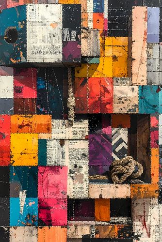 Geometrisch abtract kleurige blokken - 1 van 5