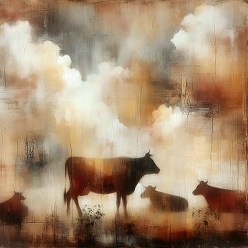 Koeien abstract van FoXo Art