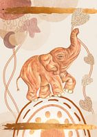 Aquarel een baby olifant