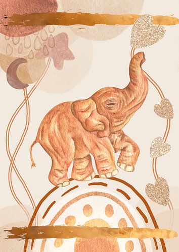 Aquarelle d'un bébé éléphant