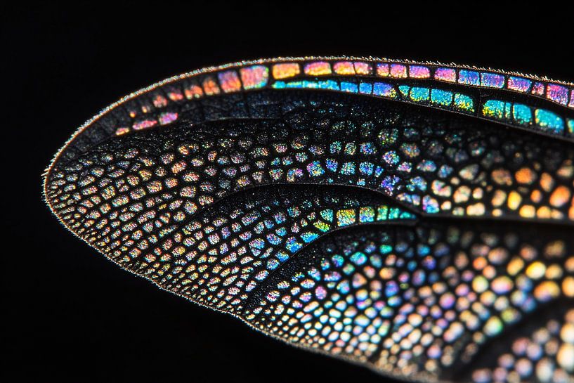Iridescent dragonfly wings macro photo by Art & Soul Creations